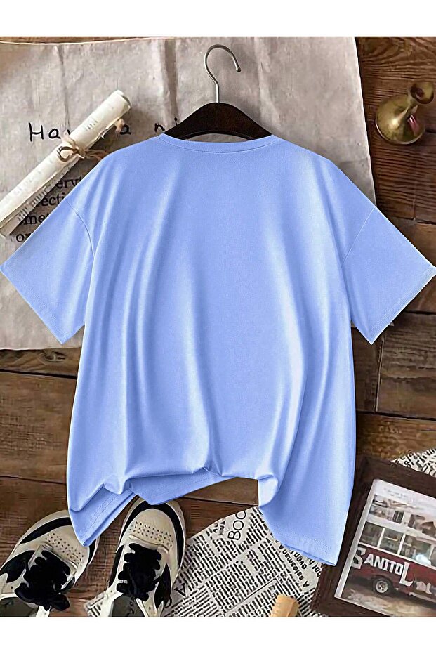 MİNİK KURDELE BASKILI OVERSIZE TİŞÖRT - 3