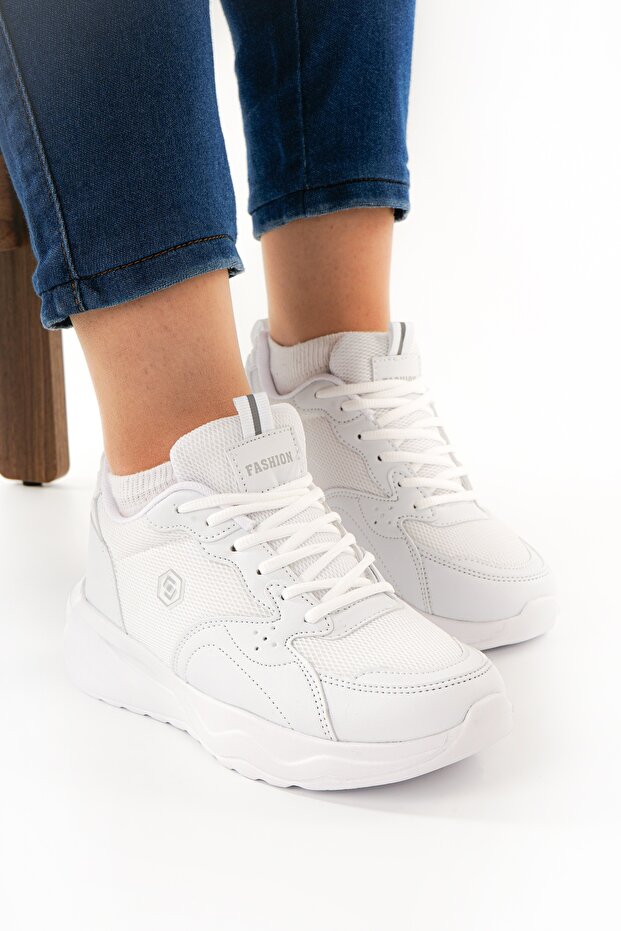 Casual Women's Sneaker Lace-Up Lightweight Thick High-Soled Walking Breathable Sports Shoes Orthopedic - 1