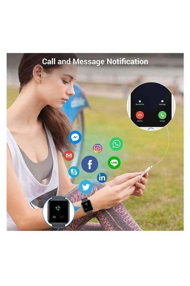 Smart Watch, Sport Waterproof Smartwatch, Fitness Tracker with Heart Rate Blood Pressure, Sleep Moni - 3