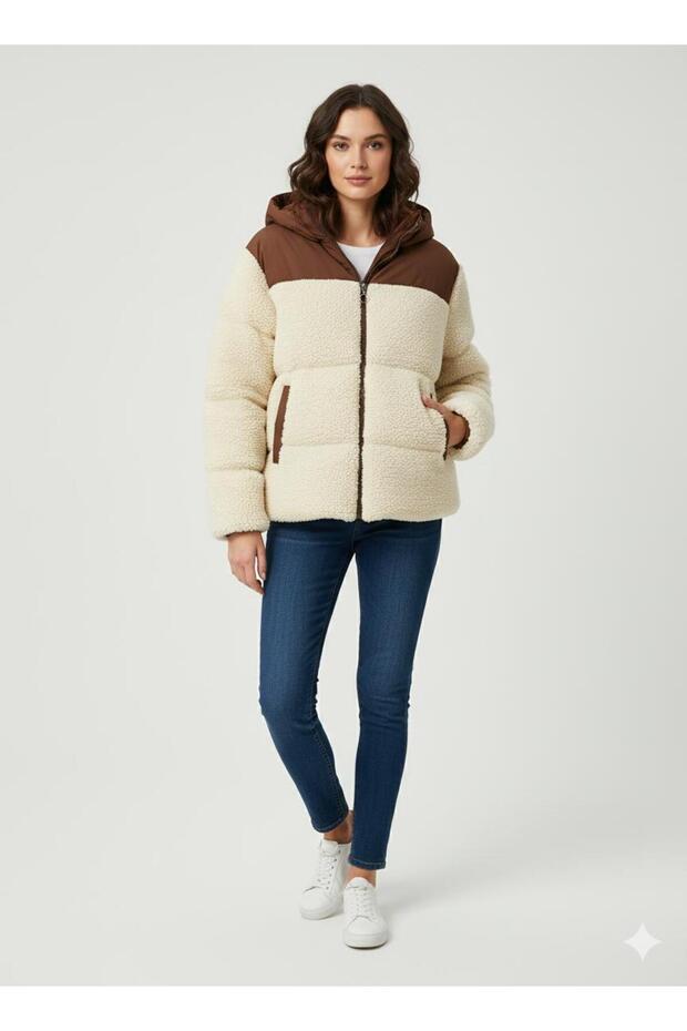 Fleece Inside K Hooded Zippered Teddy Coat