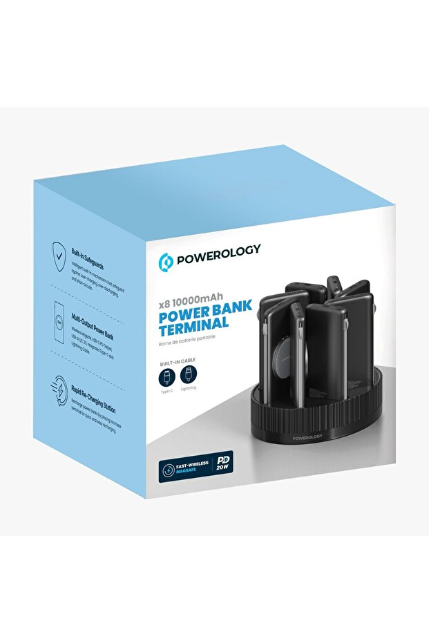 8-in-1 Power Station 10000mAh Portable Power Bank , Wireless Charging,
