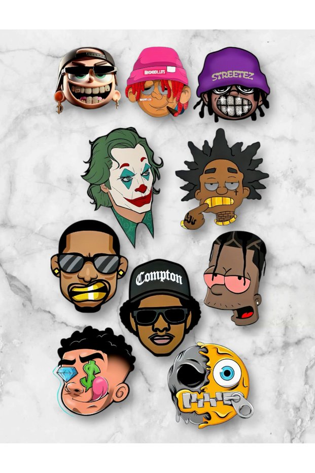 Urban Hip-Hop Sticker Set | Street Characters – 25×20 cm