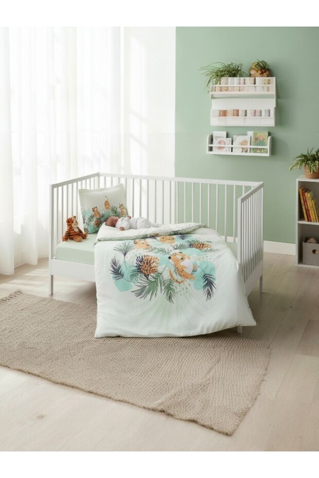 Piccola Tigre Yellow Ranforce Baby Duvet Cover Set – 100% Cotton, Soft and Breathable - 1