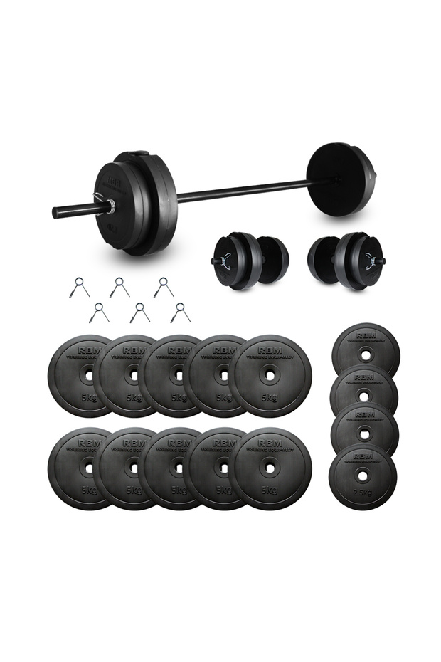 Dambıl Premium 65 kg Halter Seti, Seti ve Ağırlık Fitness Seti (Orjinal hammade)