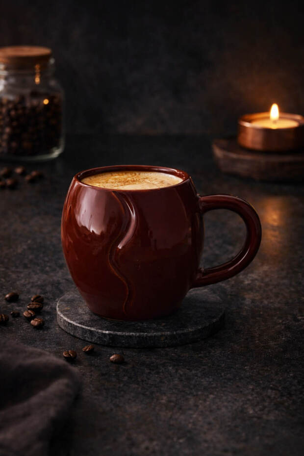 Ceramic Coffee Cup in the Form of Coffee Bean |   Stylish and Modern Design - 3