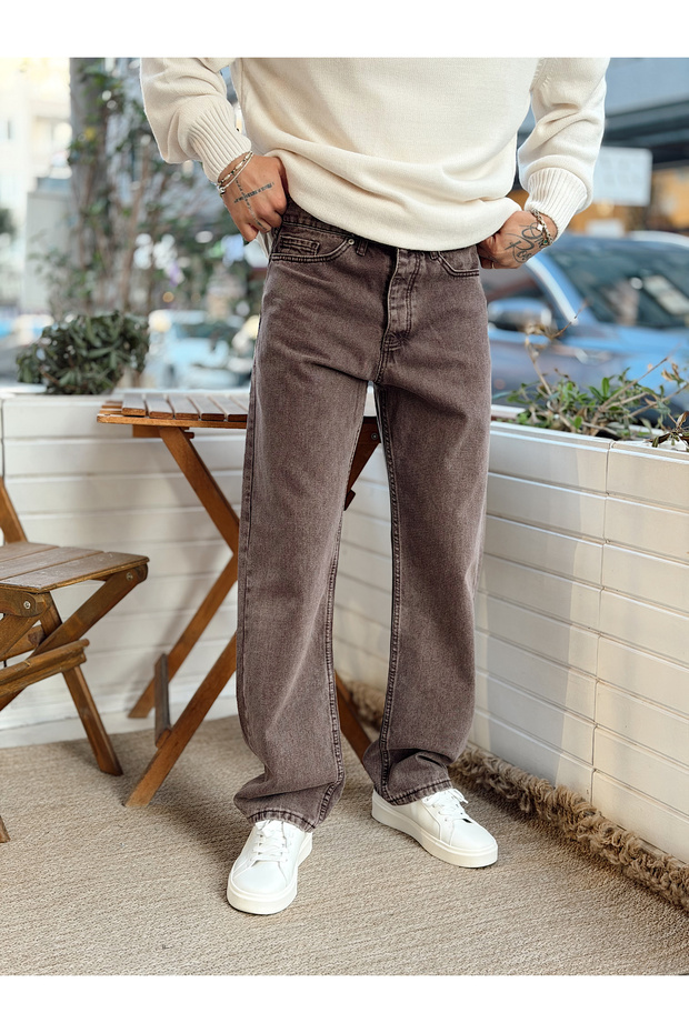 Regular Fit Denim Jeans Washable Brown