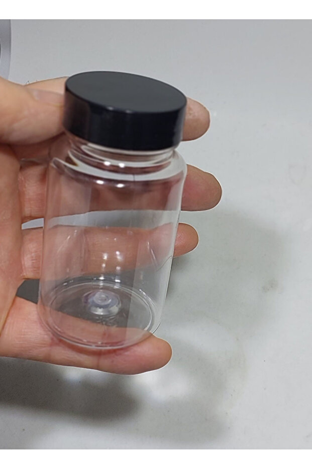 100Pcs Transparent Pet Shot Bottle Leakproof Black Lid Fragrance Ornament Multi-Purpose Bottle 100ml - 1