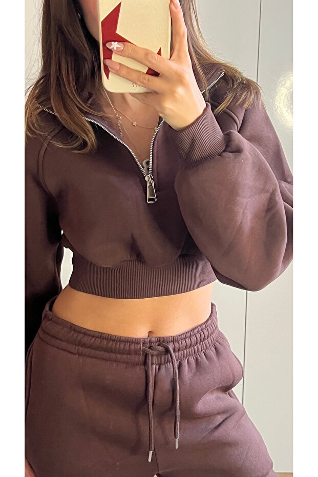 طقم رياضي من ثلاث قطع مع بطانة داخلية من الصوف - 4