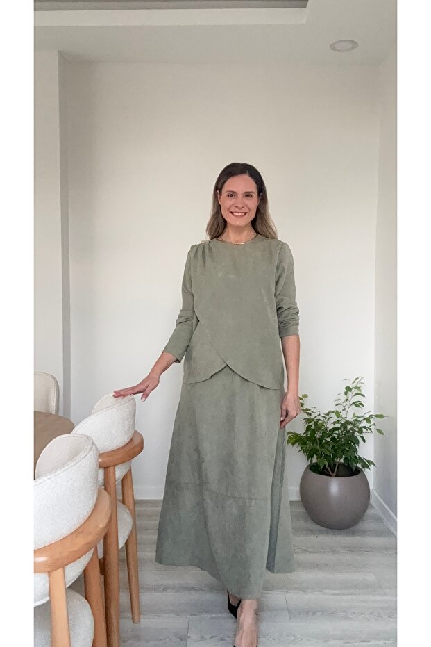 İthal süet elbise - 2