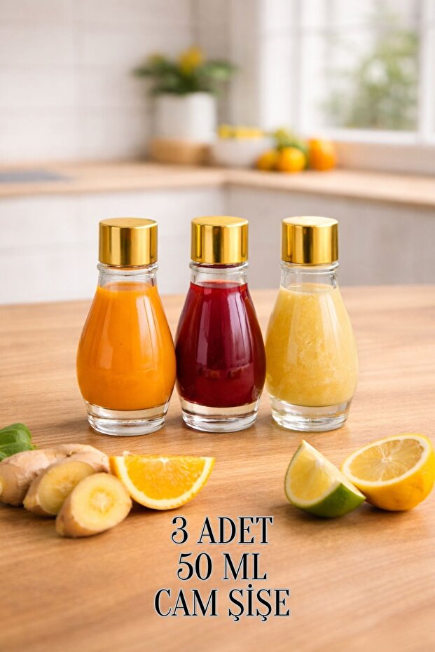 3 Pieces 50Cc Glass Leak-Proof Mirrored Gold Metal Cap Gift Fragrance Ornament Perfume Multi-Purpose Bottle 50ml - 1