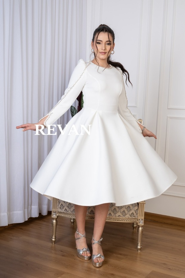 A soft dress with long sleeves and luxurious embroidery - 4