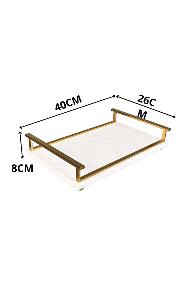 Rectangular Serving Tray with Copper Steel Frame - 5