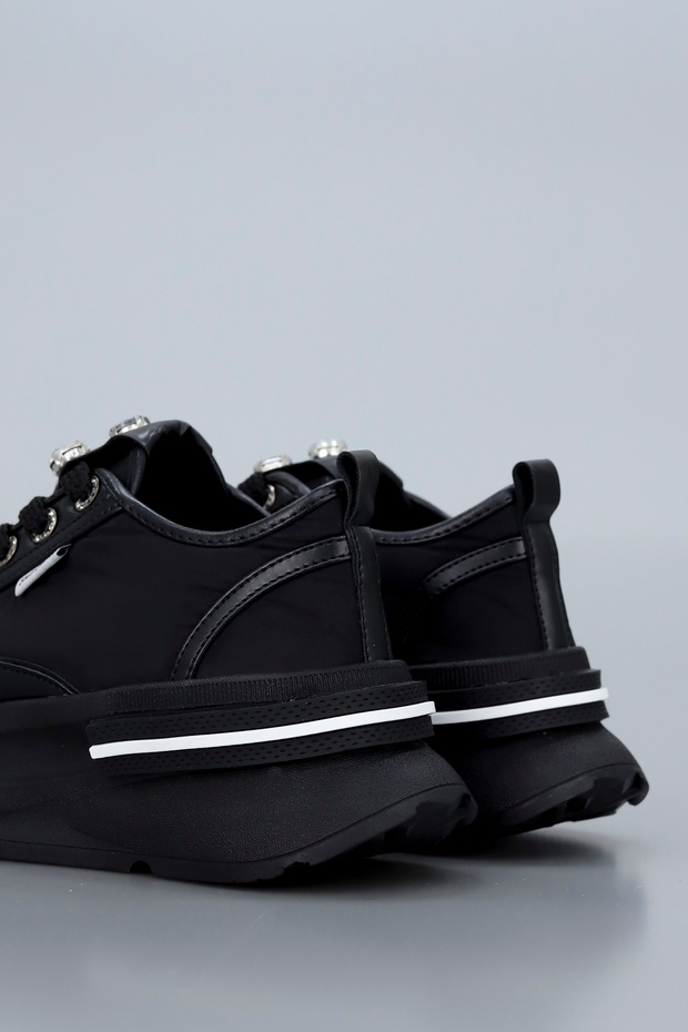 Prn 172-1 Stone Detailed Lace-Up Sports Shoes - 4