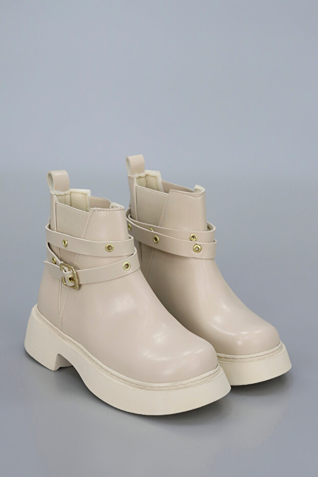 Dvmd 658 Belt Detailed Elastic Zippered Boots - 1