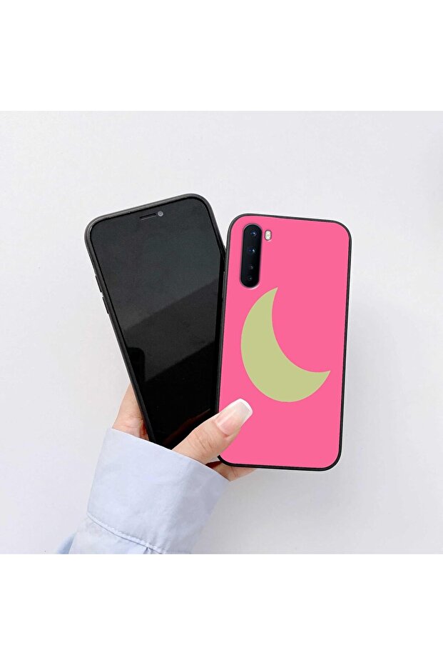 Moon Pattern Phone Case with Colorful Stripe - 5