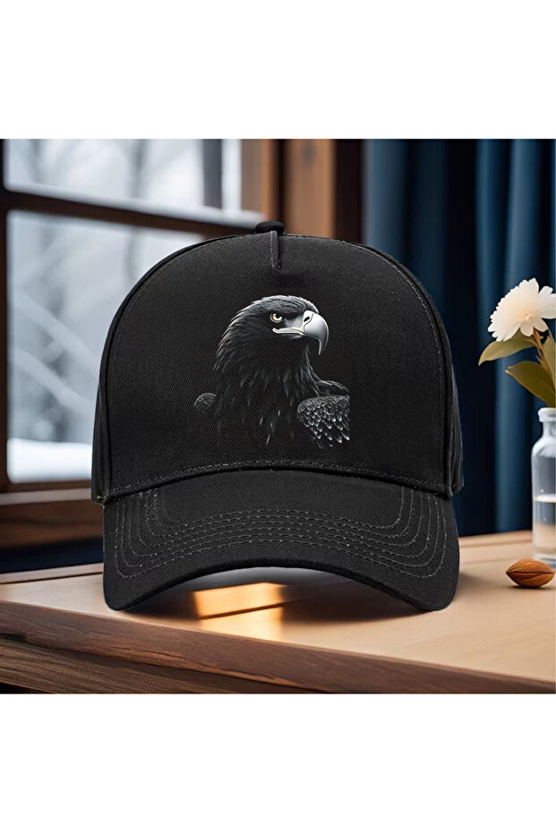 Kartal Perspektif Printed Snapback Black Hat - 1