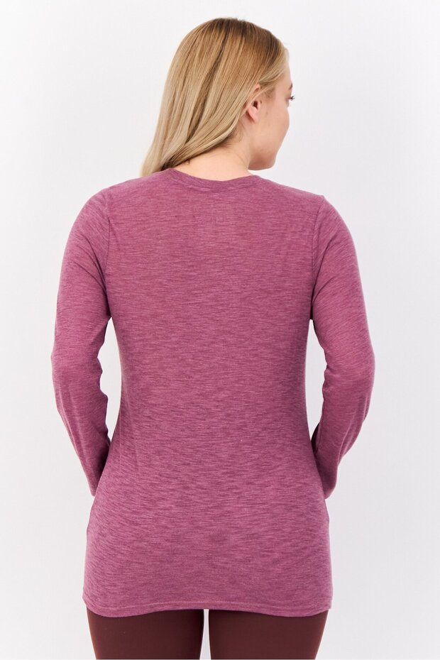 Women Sportswear Fit Long Sleeves Training T-shirt, Dark Mauve - 2