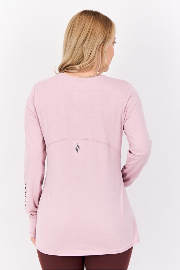 Women Sportswear Fit Long Sleeve Training T-shirt, Light Pink - 2