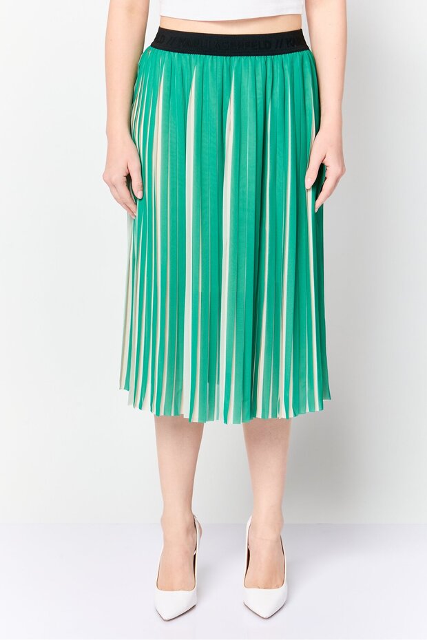 Women Pleated MIdi Skirt, Multicolor