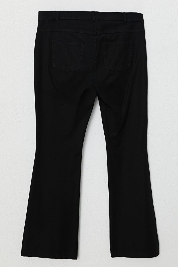 İspanyol Paça Pantolon Siyah - 3