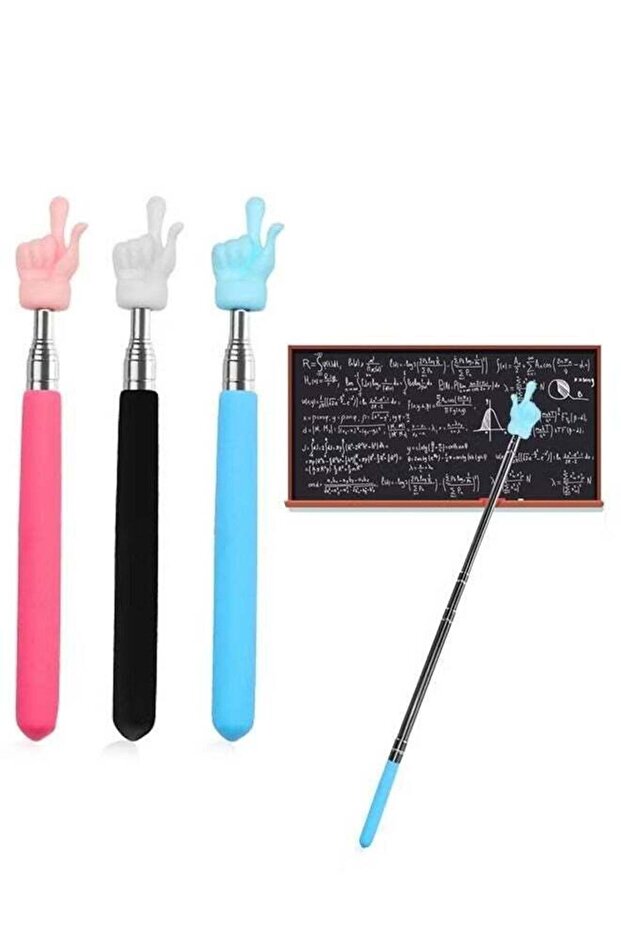 3 قطع من مؤشرات اليد التلسكوبية للمعلمين، عصا مؤشر إصبع قابلة للتمديد، صغيرة الحجم وقابلة للسحب للفصول الدراسية - 1