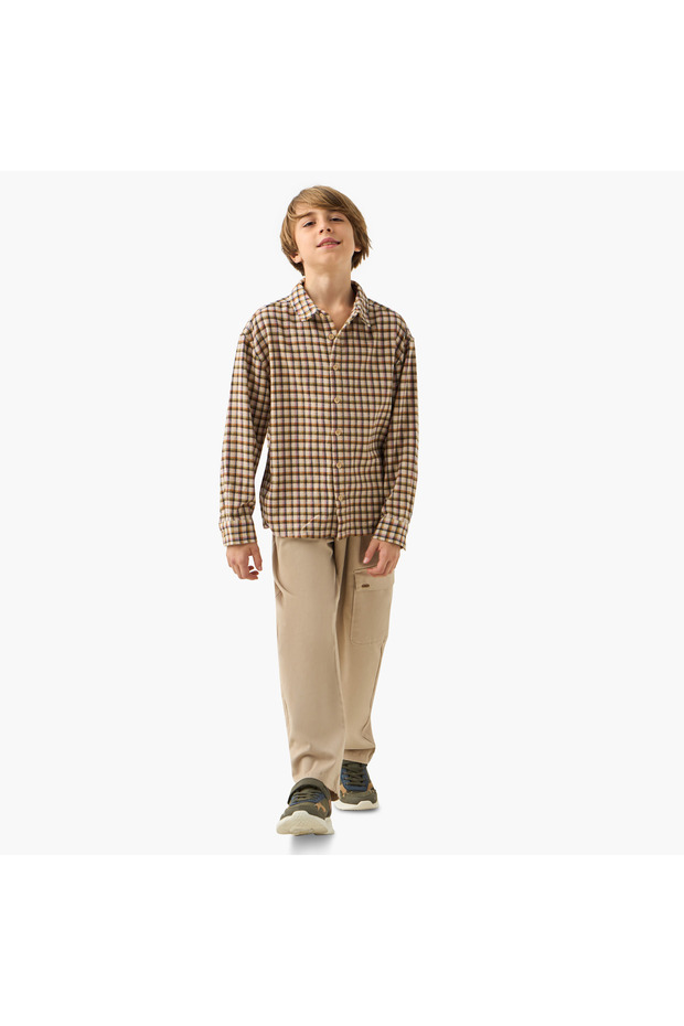 Solid Cargo Pants with Pockets - 2