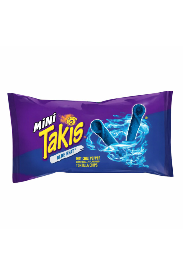 Takis Blue Heat Mini Rolled Tortilla Chips Extra Spicy Chili Flavor Crunchy Snack 35g