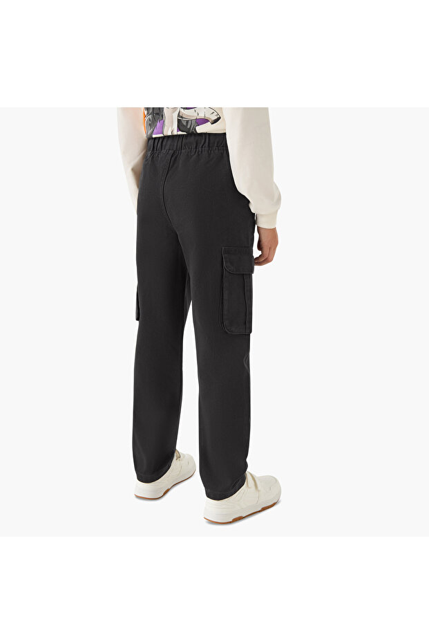 Solid Joggers with Pockets - 3