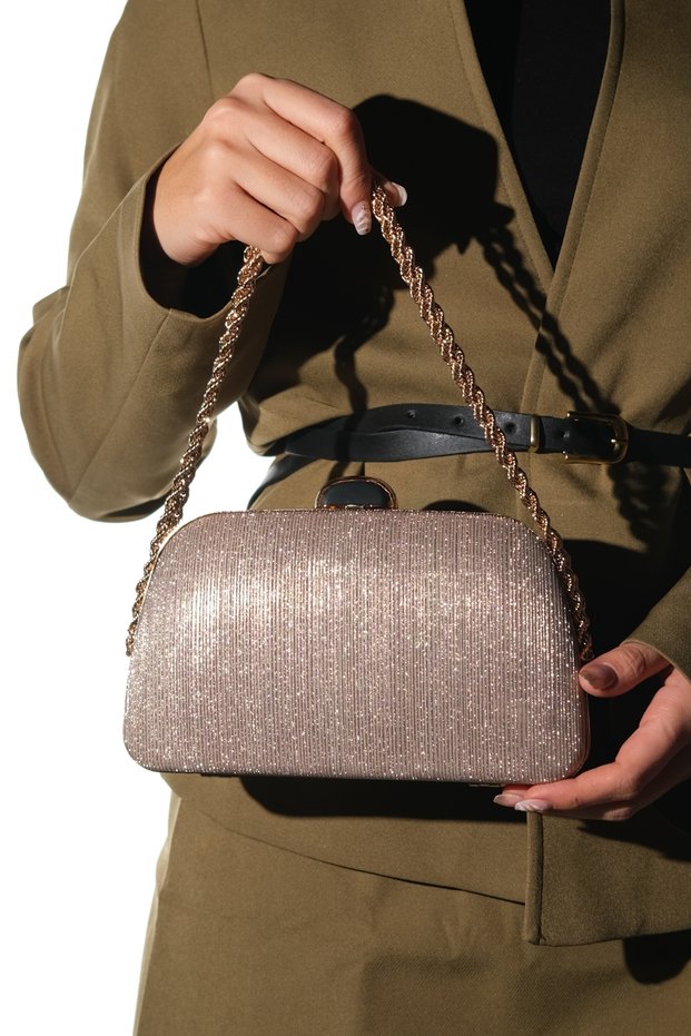 Garcia Gold Striped Women's Evening Dress Bag