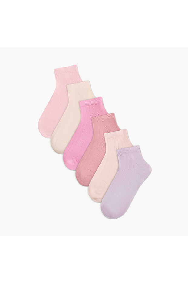 Solid Ankle Length Socks - Set of 6