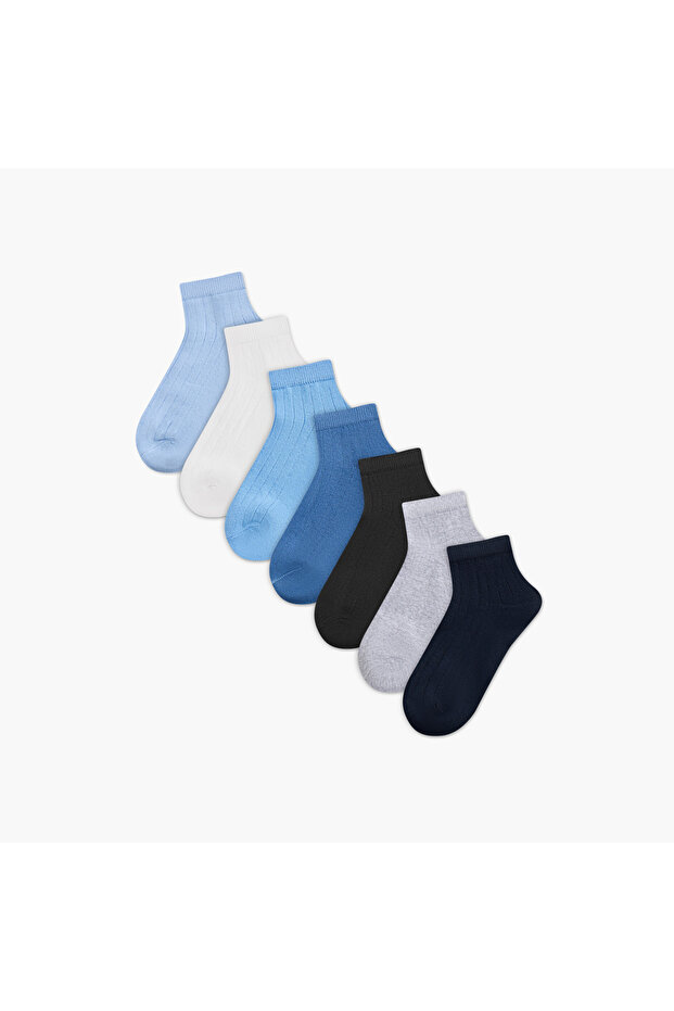Solid Ankle Length Socks - Set of 7