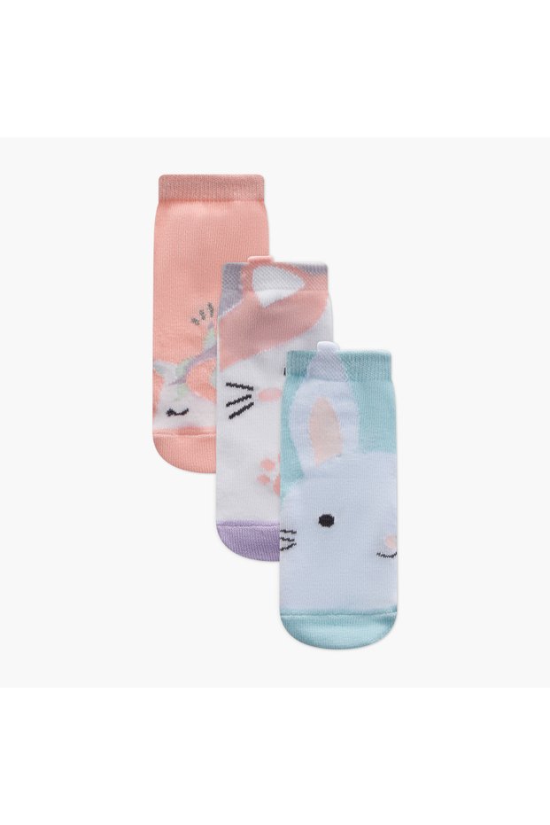 Printed Ankle Length Socks - Set of 3