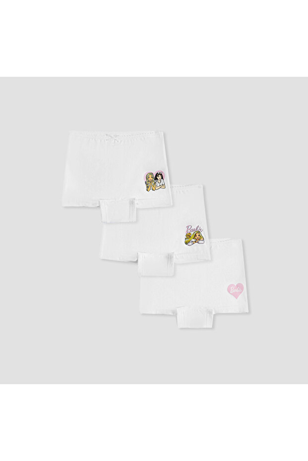Barbie Print Briefs with Elasticated Waistband - Set of 3