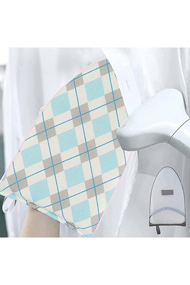 قفازات كيّ، ذات مقدمة مستديرة بنقشة مربعات - 1