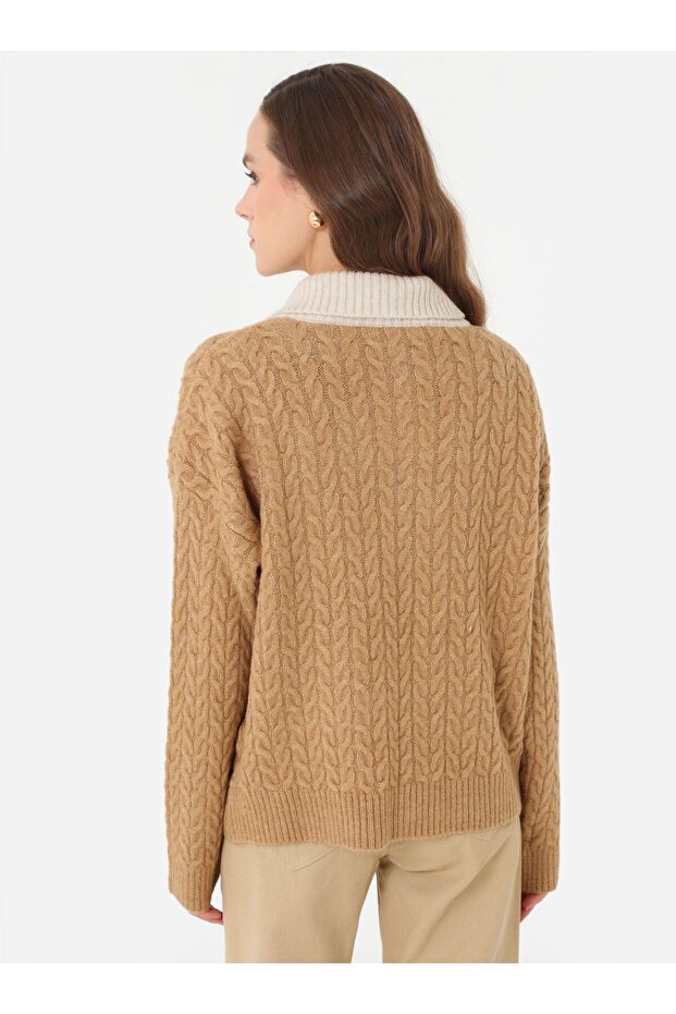 Triko Kazak - Camel - Vizon - - 5