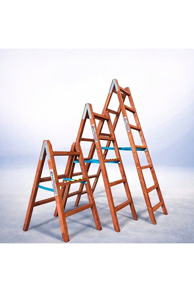 Ahsap Merdiven Çift Çıkışlı 3 + 3 basamaklı - 1