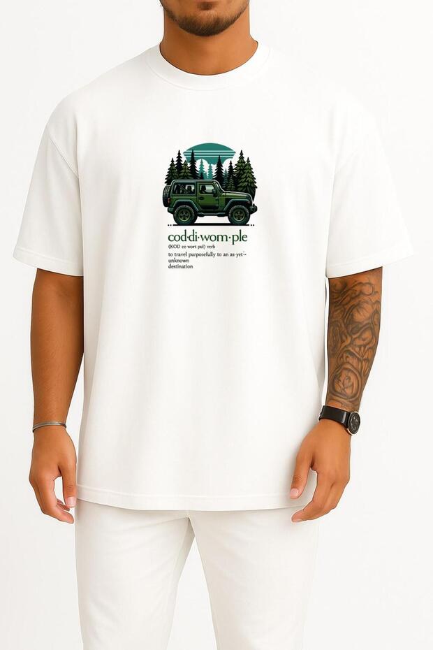 Oversized Coddiwomple Traveling Intentionally Towards an Ambiguous Destination Chest Printed Unisex