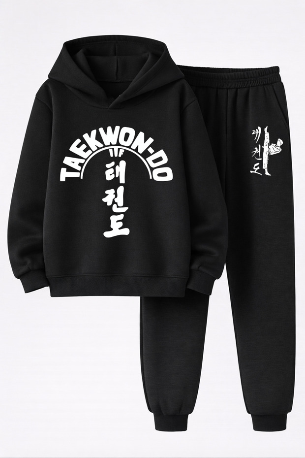 Taekwondo Printed 3-Ply Quality Sweatshirt and Trackpants Children's Bottom-Upper Set
