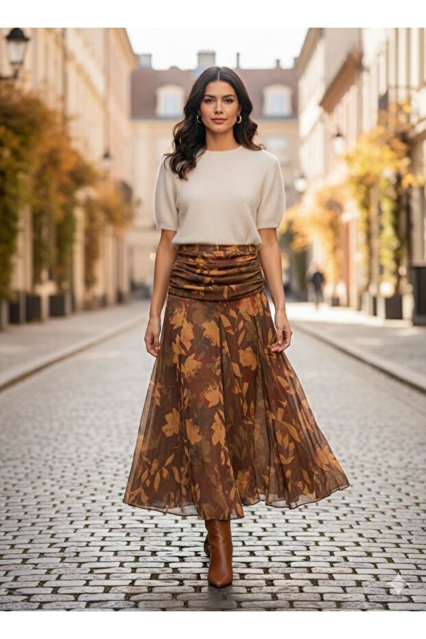 Uzun Şifon Etek - 2