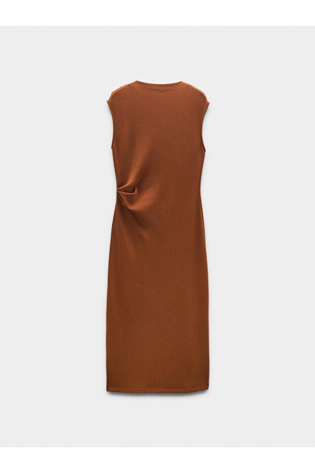 Drapeli Midi Elbise - 5