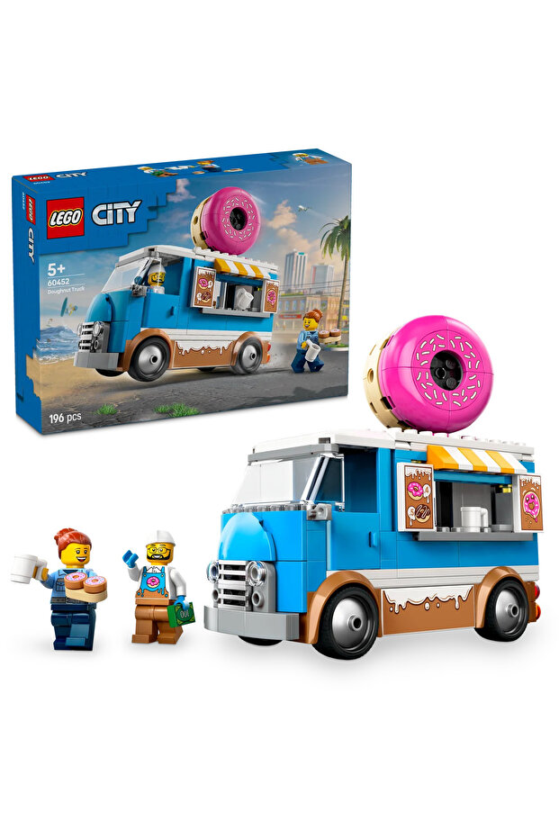 City Doughnut Truck Playset Vendor Vehicle Toy for Kids Aged 5 and over 60452