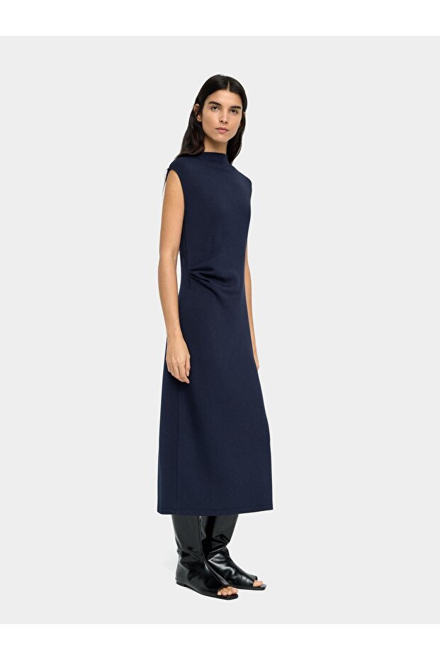 Drapeli Midi Elbise - 4