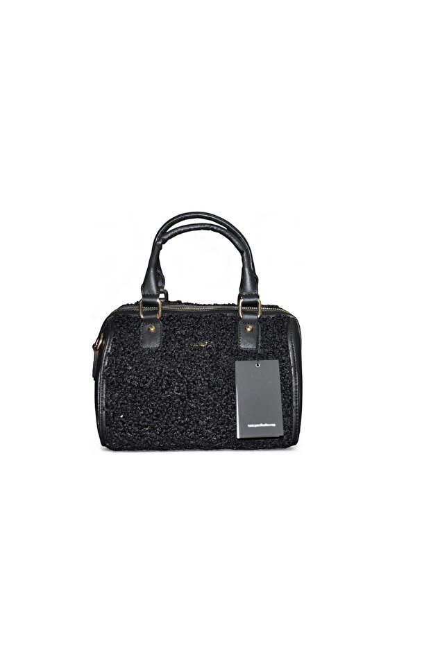 Trend Teddy Furry Black Women's Hand and Shoulder Bag