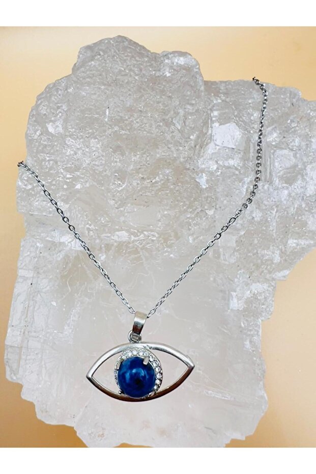 Certified Sodalite Natural Stone Eye-Themed Necklace