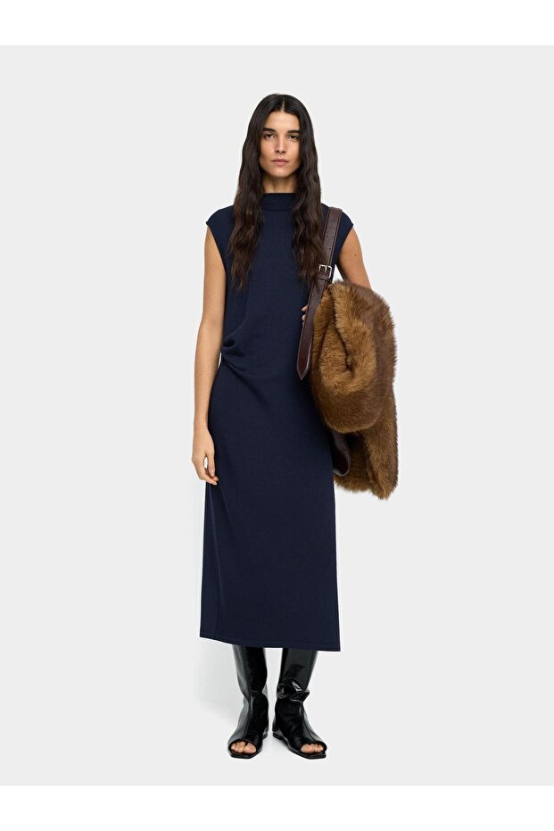 Drapeli Midi Elbise - 2