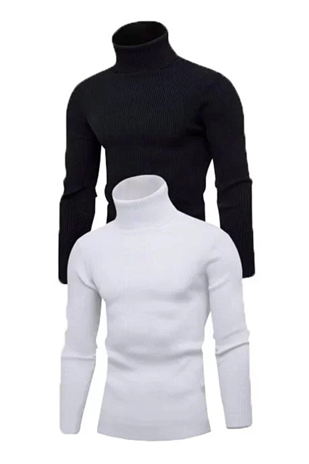 2 Pieces Unisex Camisole High Neck Full Lycra Ribbed Body Sweater