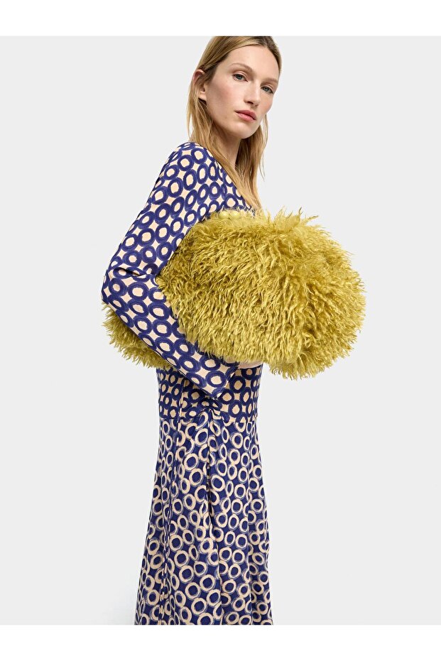 Desenli Midi Elbise - 4