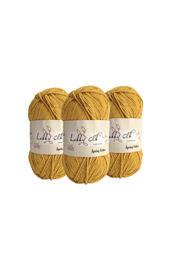 Cotton Amigurumi and Punch Yarn 100 Gr. 3 Pieces Yellow