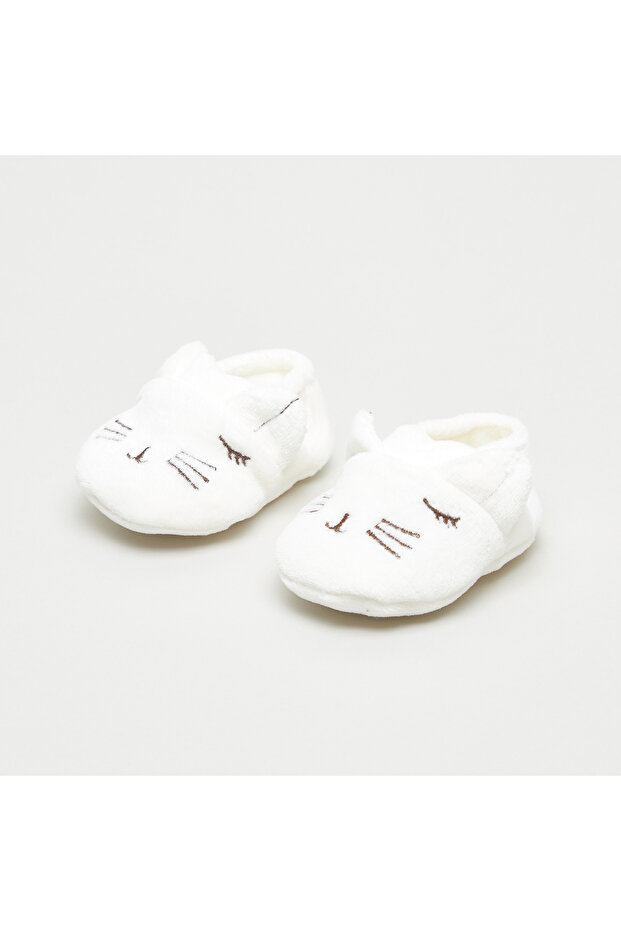Embroidered Booties with Applique Detail