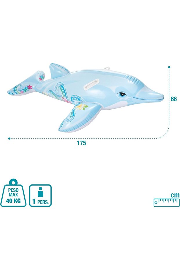 عوامة حمام سباحة قابلة للنفخ على شكل دولفين - 4